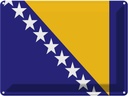 Blechschild 30x40 cm Bosnien und Herzegowina Flagge Fahne Wappen