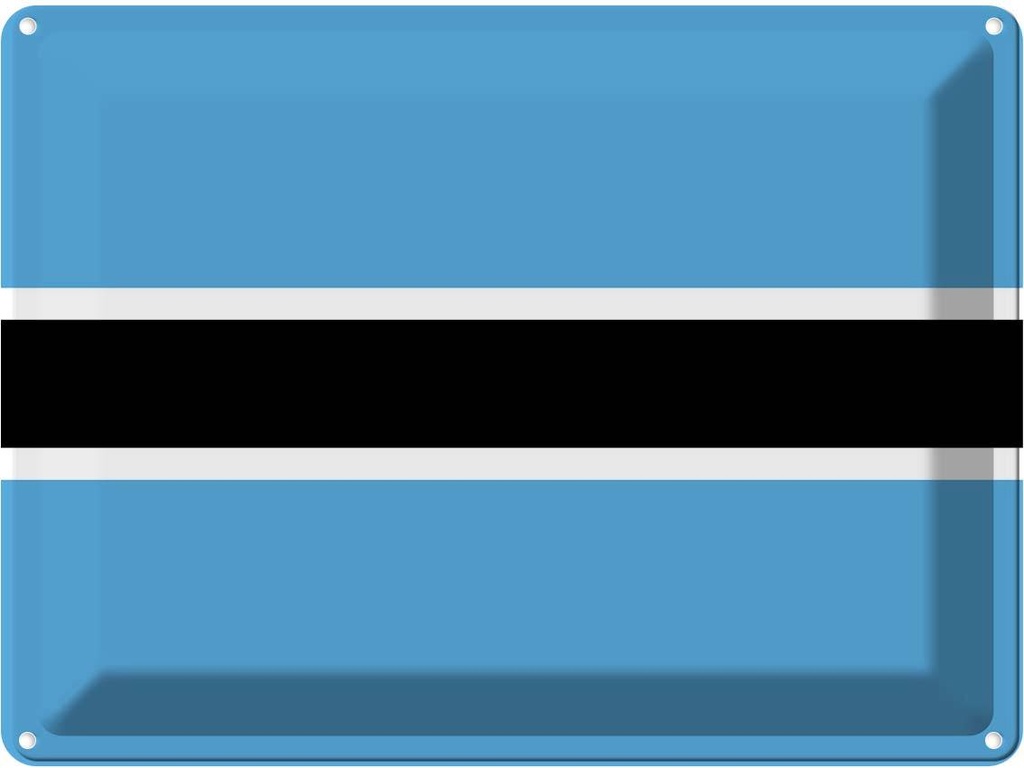 Blechschild 30x40 cm Botswanas Botswana Flagge Fahne Wappen