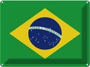 Blechschild 30x40 cm Brasiliens Brazil Flagge Fahne Wappen