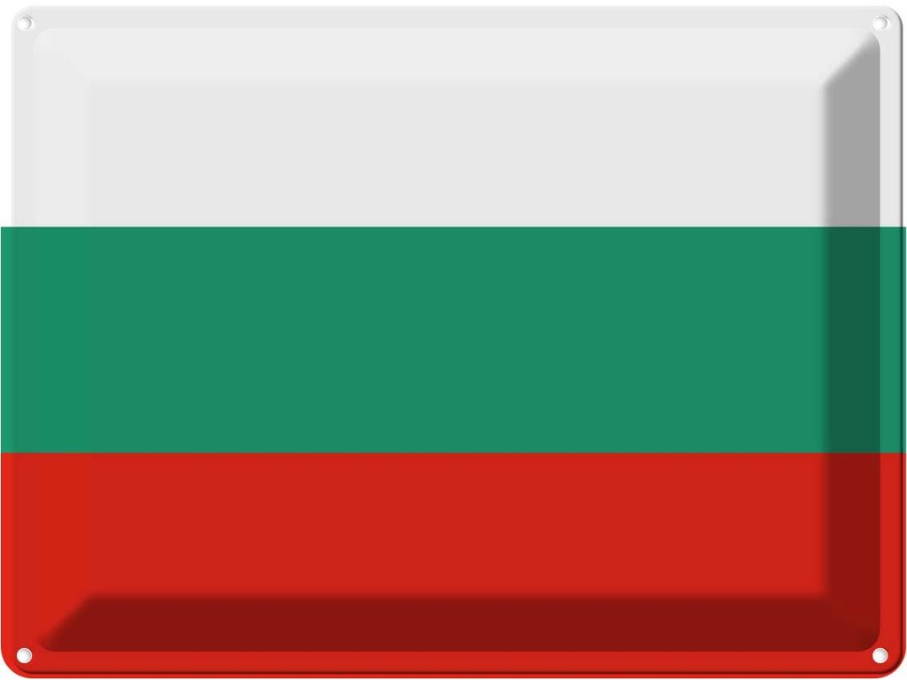 Blechschild 30x40 cm Bulgariens Bulgaria Flagge Fahne Wappen