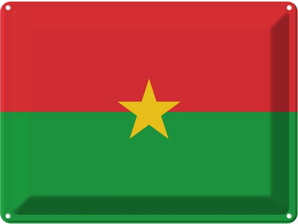 Blechschild 30x40 cm Burkina Fasos Faso Flagge Fahne Wappen