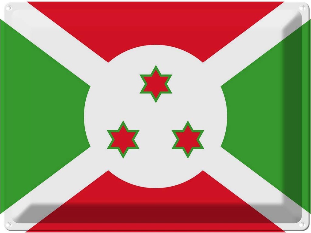 Blechschild 30x40 cm Burundis Burundi Flagge Fahne Wappen