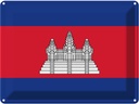 Blechschild 30x40 cm Kambodschas Cambodia Flagge Fahne Wappen