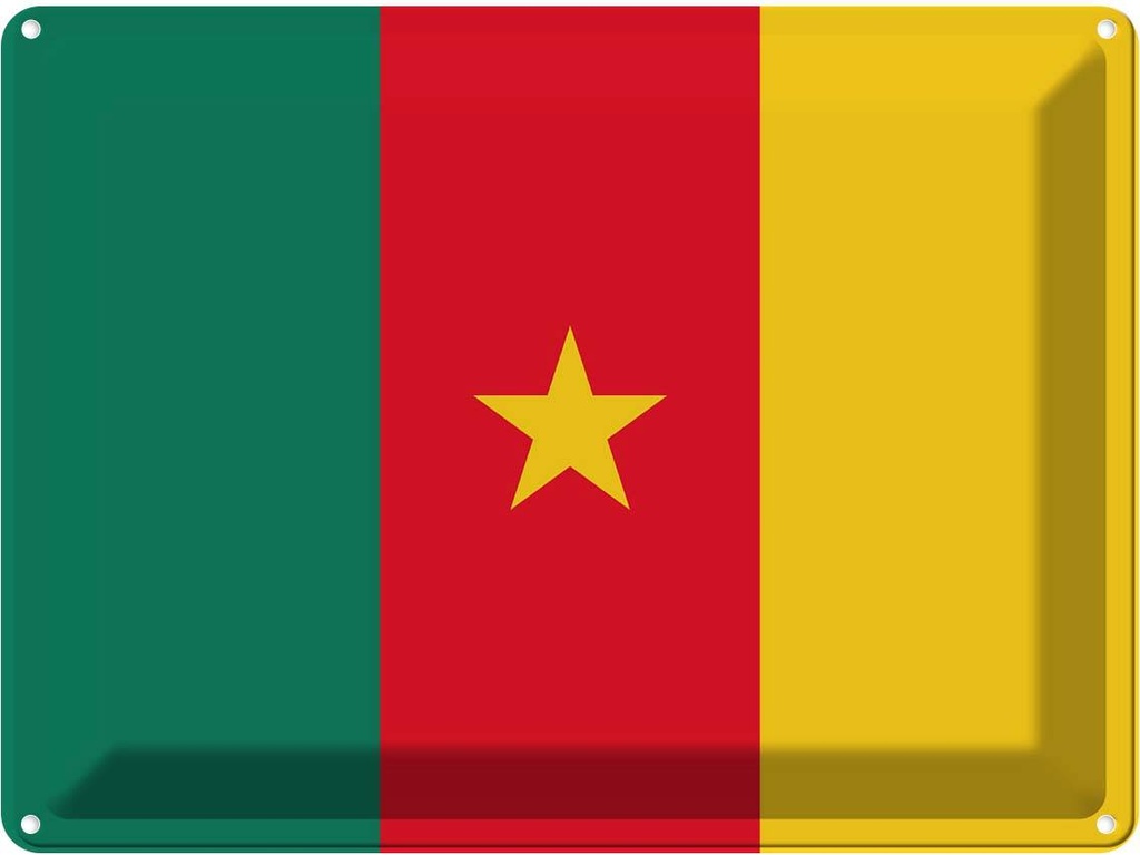 Blechschild 30x40 cm Kameruns Cameroon Flagge Fahne Wappen