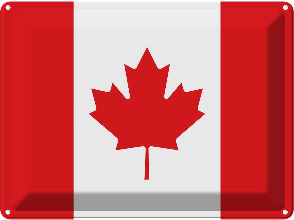 Blechschild 30x40 cm Kanadas Canada Flagge Fahne Wappen