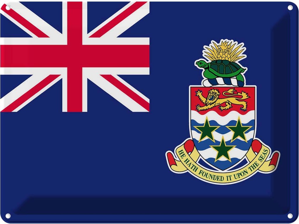 Blechschild 30x40 cm Cayman Islands Flagge Fahne Wappen
