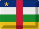 Blechschild 30x40 cm Zentralafrikanischen Republik Flagge Fahne Wappen