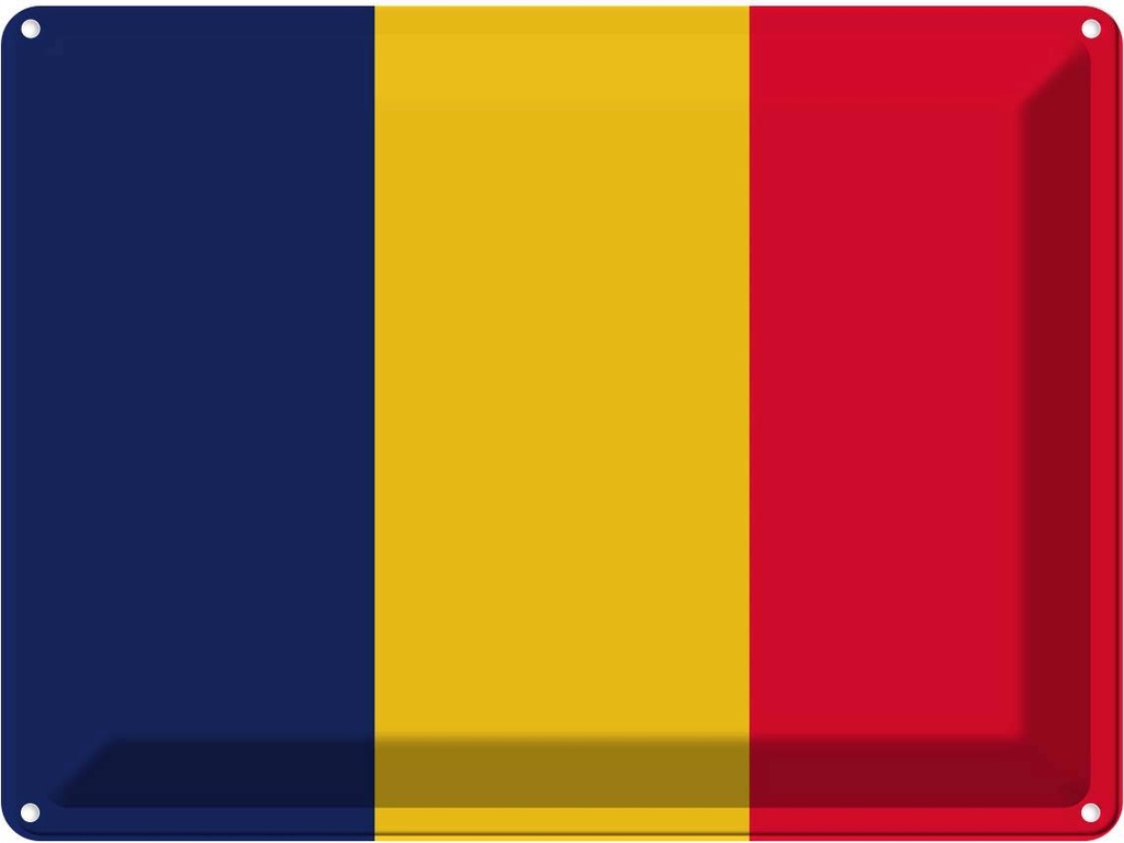 Blechschild 30x40 cm des Tschad Chad Flagge Fahne Wappen