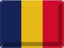 Blechschild 30x40 cm des Tschad Chad Flagge Fahne Wappen