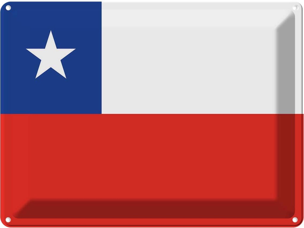 Blechschild 30x40 cm Chiles Chile Flagge Fahne Wappen
