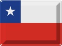 Blechschild 30x40 cm Chiles Chile Flagge Fahne Wappen