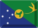 Blechschild 30x40 cm Weihnachtsinsel Christmas Island Flagge Fahne Wappen Weihnachten