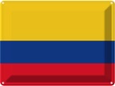 Blechschild 30x40 cm Kolumbiens Colombia Flagge Fahne Wappen