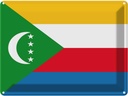 Blechschild 30x40 cm der Komoren the Comoros Flagge Fahne Wappen