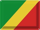 Blechschild 30x40 cm Kongo the Congo Flagge Fahne Wappen