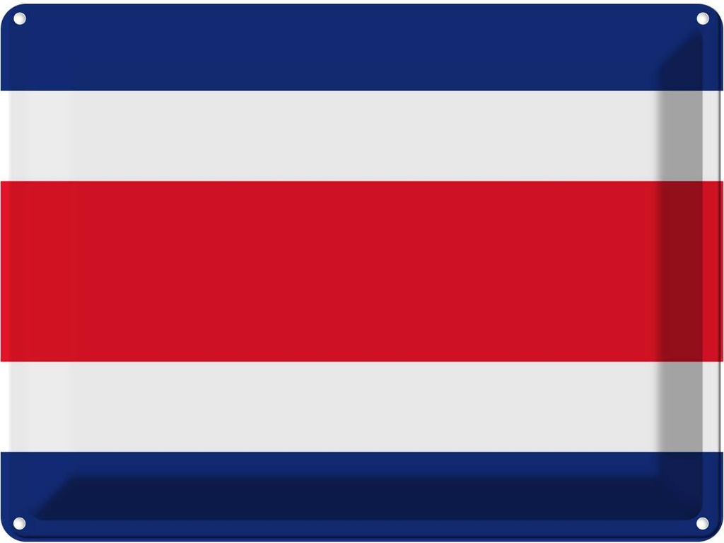 Blechschild 30x40 cm Costa Ricas Rica Flagge Fahne Wappen
