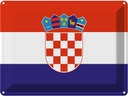 Blechschild 30x40 cm Kroatiens Croatia Flagge Fahne Wappen