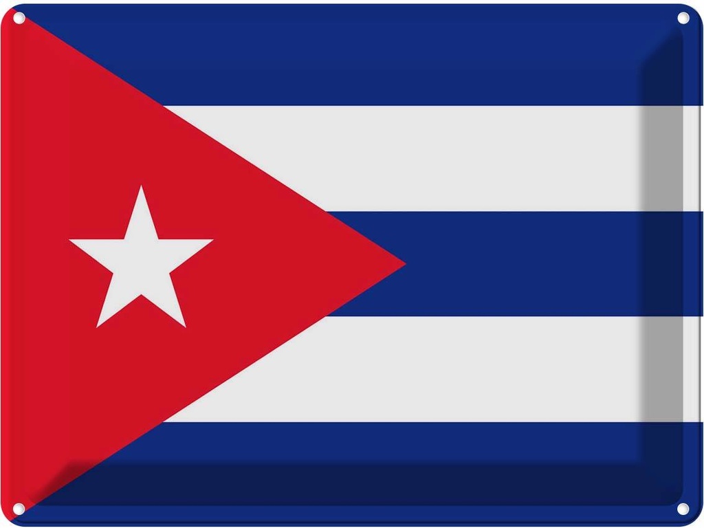 Blechschild 30x40 cm Kubas Cuba Flagge Fahne Wappen