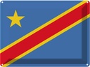 Blechschild 30x40 cm DR Kongo democratic Congo Flagge Fahne Wappen