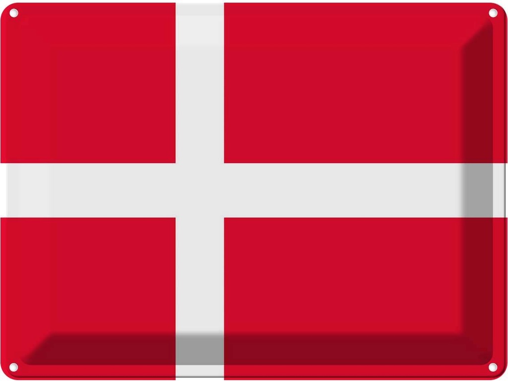 Blechschild 30x40 cm Dänemarks Denmark Flagge Fahne Wappen