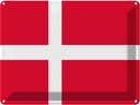 Blechschild 30x40 cm Dänemarks Denmark Flagge Fahne Wappen