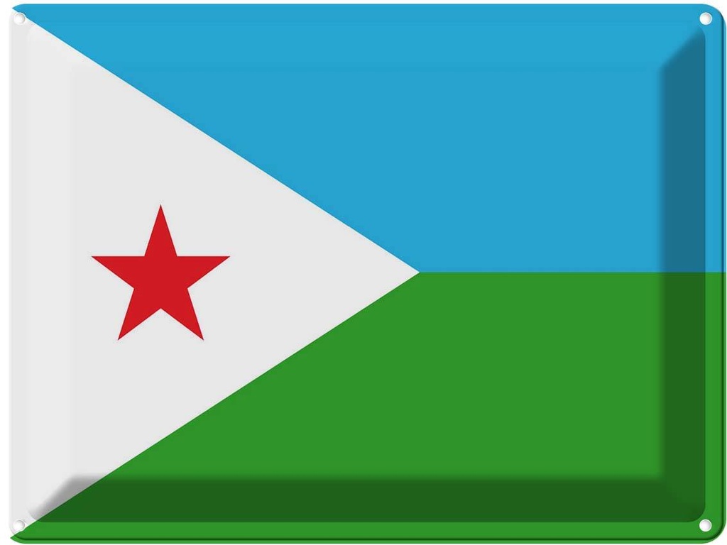 Blechschild 30x40 cm Dschibutis Djibouti Flagge Fahne Wappen
