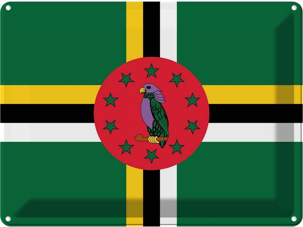 Blechschild 30x40 cm Dominicas Dominica Flagge Fahne Wappen