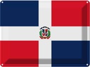 Blechschild 30x40 cm Dominikanische Republik Flagge Fahne Wappen