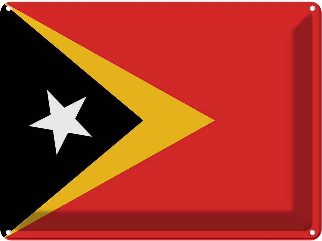 Blechschild 30x40 cm Osttimors East Timor Flagge Fahne Wappen