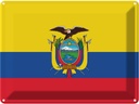 Blechschild 30x40 cm Ecuadors Ecuador Flagge Fahne Wappen