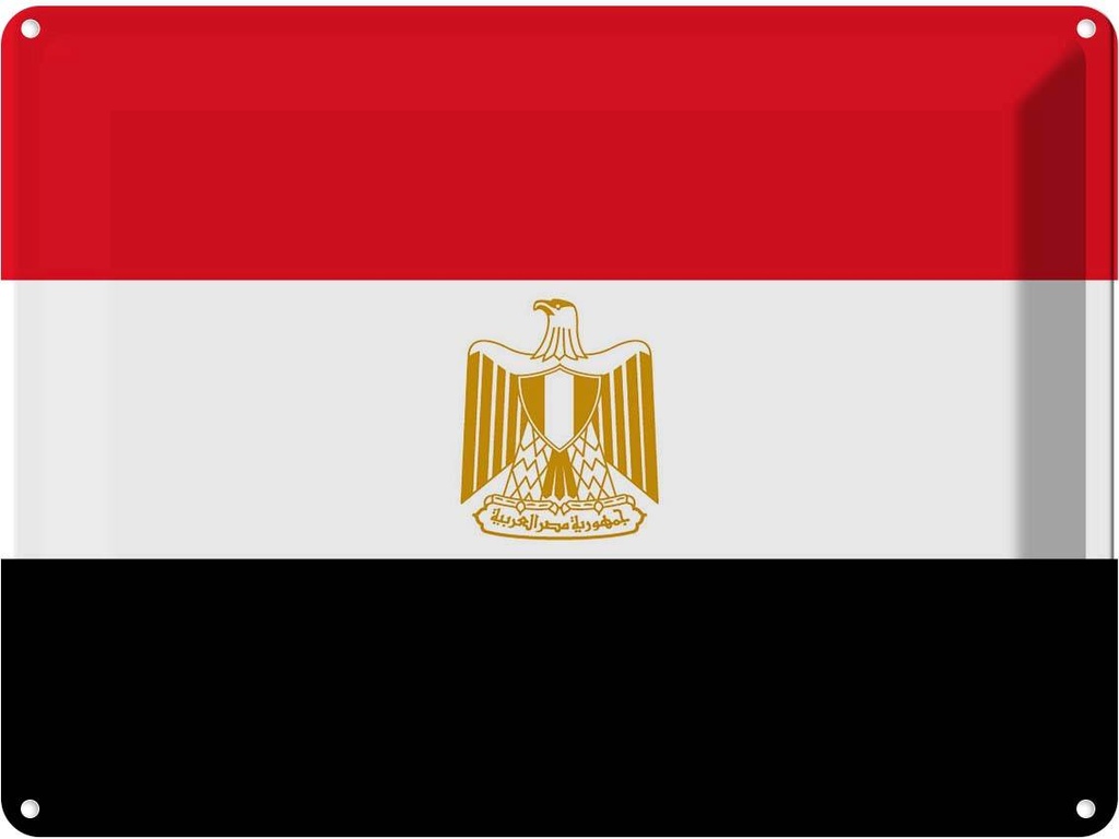 Blechschild 30x40 cm Ägyptens Egypt Flagge Fahne Wappen