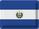 Blechschild 30x40 cm El Salvadors Salvador Flagge Fahne Wappen