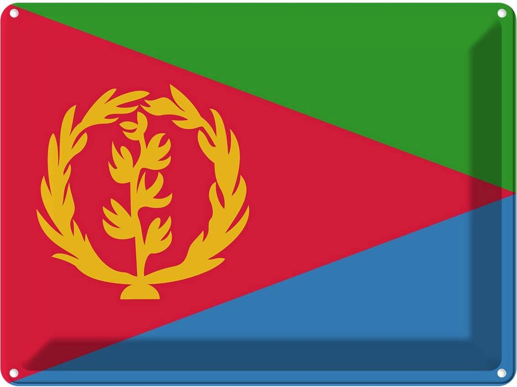 Blechschild 30x40 cm Eritreas Eritrea Flagge Fahne Wappen