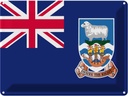 Blechschild 30x40 cm Falklandinseln Falkland Islands Flagge Fahne Wappen