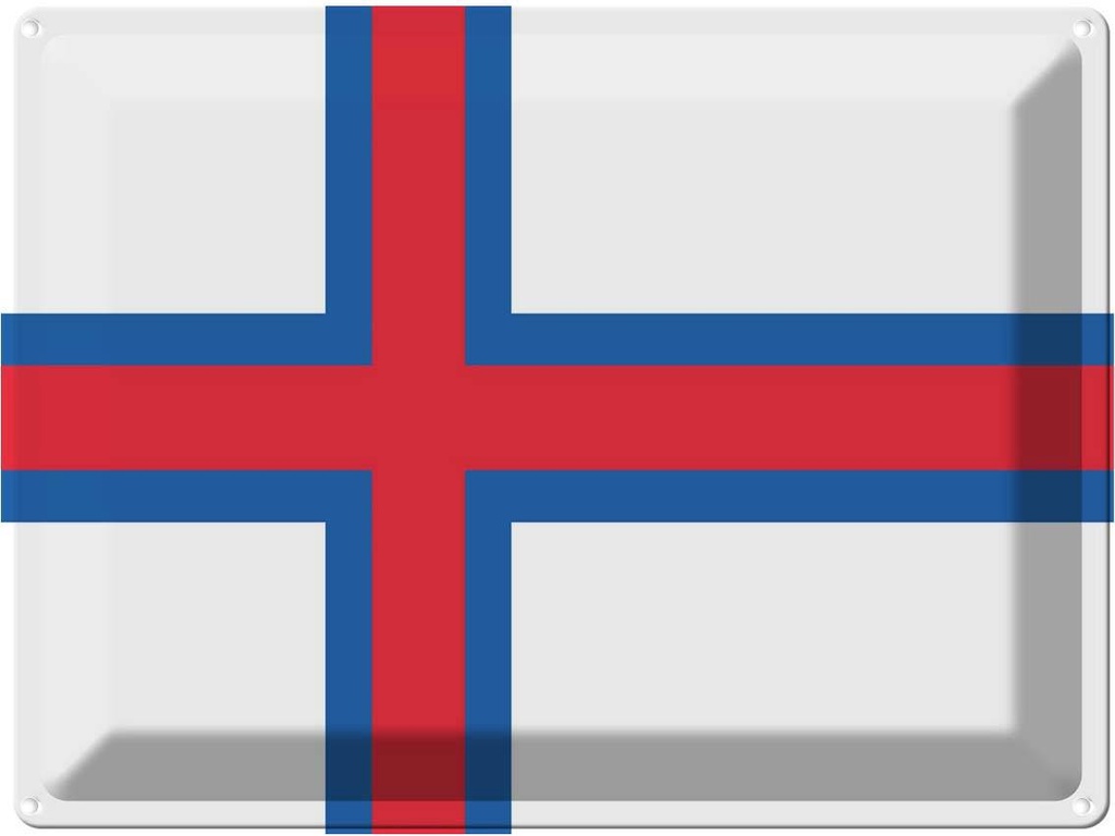 Blechschild 30x40 cm Färöer the Faroe Islands Flagge Fahne Wappen