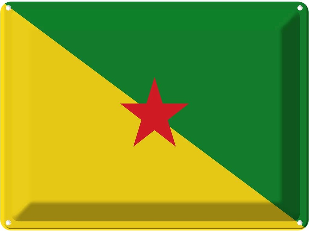 Blechschild 30x40 cm Französisch?Guayanas French Flagge Fahne Wappen