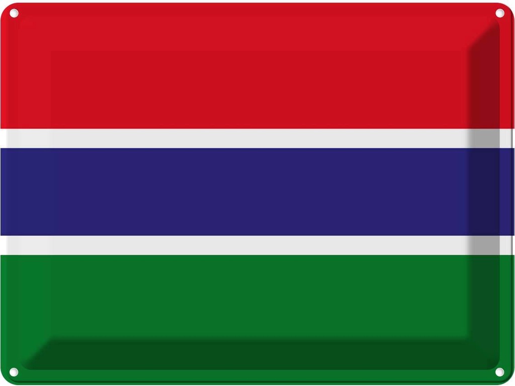 Blechschild 30x40 cm Gambias the Gambia Flagge Fahne Wappen