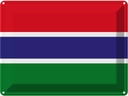 Blechschild 30x40 cm Gambias the Gambia Flagge Fahne Wappen
