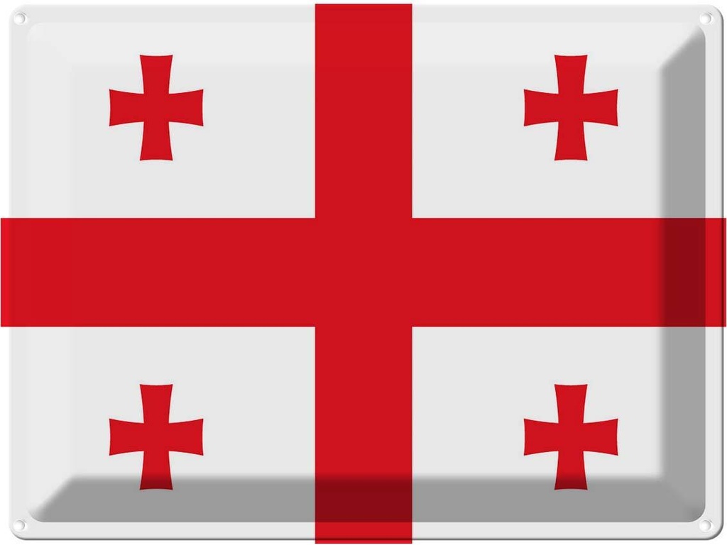 Blechschild 30x40 cm Georgiens Georgia Flagge Fahne Wappen