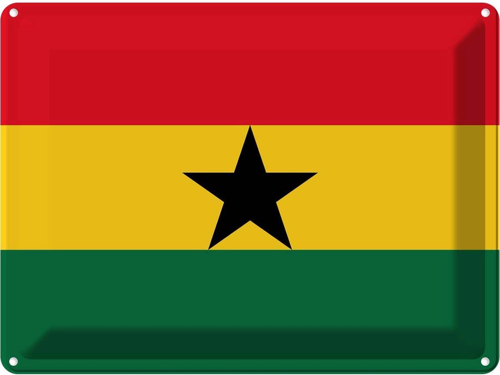 Blechschild 30x40 cm Ghanas Ghana Flagge Fahne Wappen