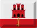 Blechschild 30x40 cm Gibraltars Gibraltar Flagge Fahne Wappen
