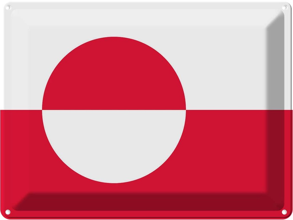 Blechschild 30x40 cm Grönlands Greenland Flagge Fahne Wappen