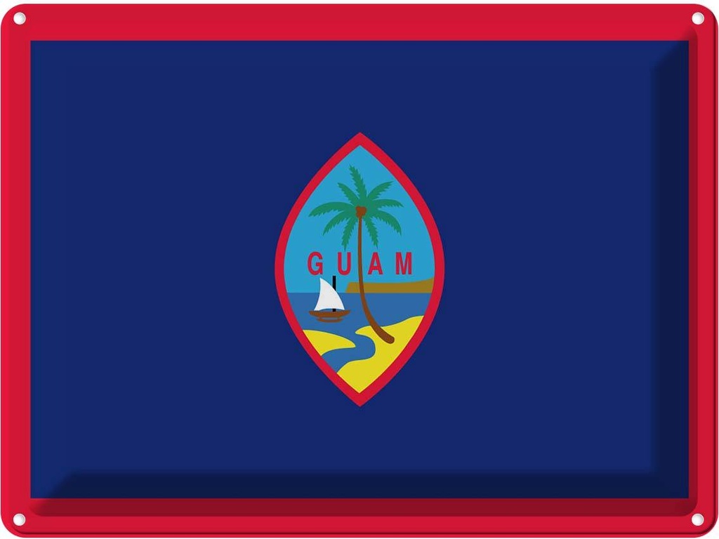 Blechschild 30x40 cm Guams Guam Flagge Fahne Wappen