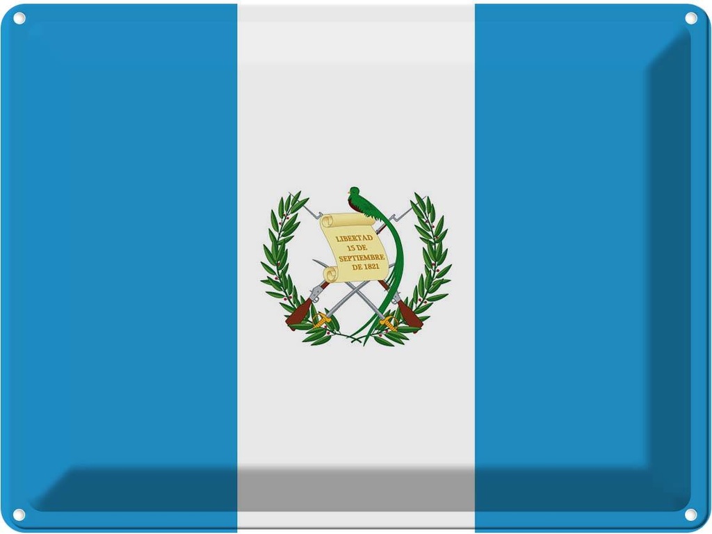 Blechschild 30x40 cm Guatemalas Guatemala Flagge Fahne Wappen