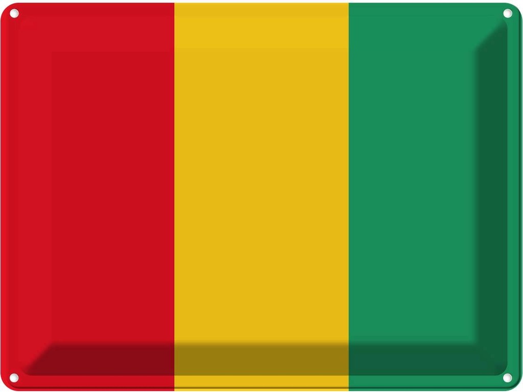 Blechschild 30x40 cm Guineas Guinea Flagge Fahne Wappen