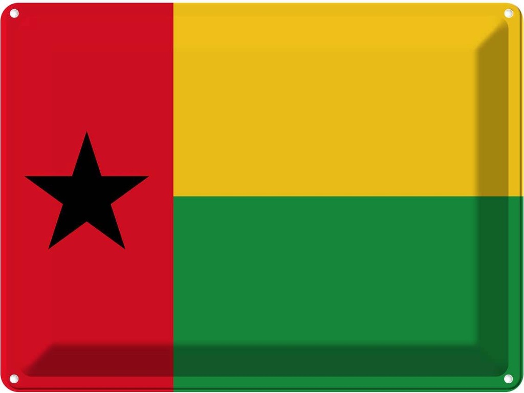 Blechschild 30x40 cm Guinea-Bissaus Guinea-Bissau Flagge Fahne Wappen