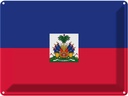 Blechschild 30x40 cm Haitis Haiti Flagge Fahne Wappen