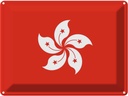 Blechschild 30x40 cm Hongkongs Hong Kong Flagge Fahne Wappen