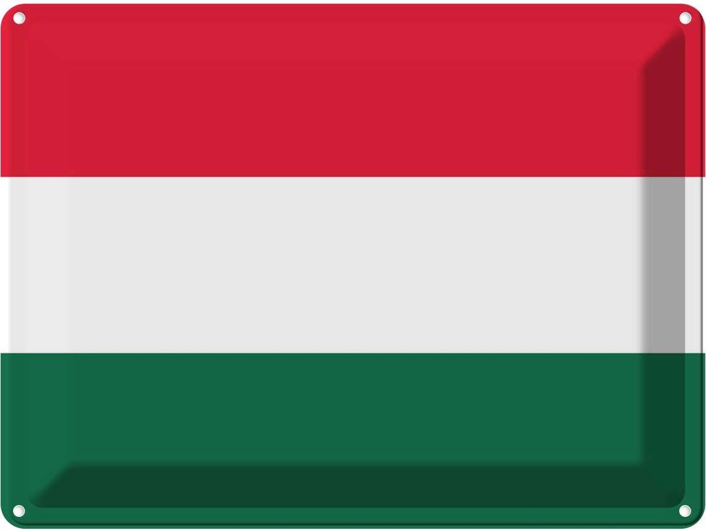 Blechschild 30x40 cm Ungarns Hungary Flagge Fahne Wappen
