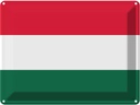 Blechschild 30x40 cm Ungarns Hungary Flagge Fahne Wappen